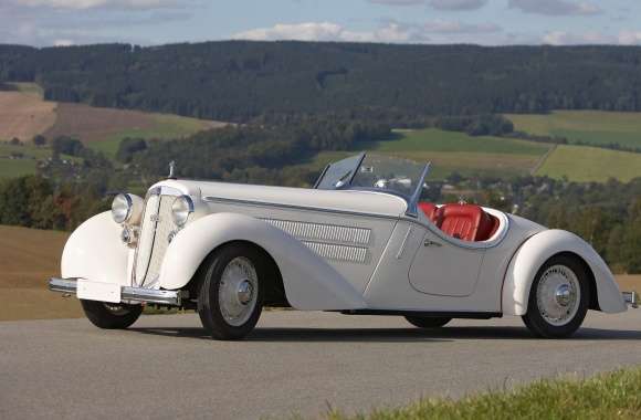 1935 White Audi Front 225 Roadster