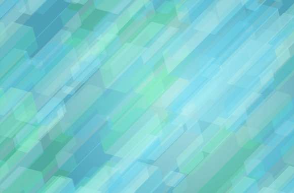 Blue and green geometrical shapes