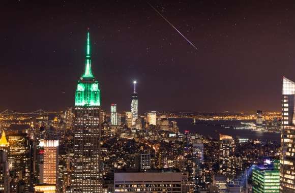 New York City, Night Sky, Shooting Star