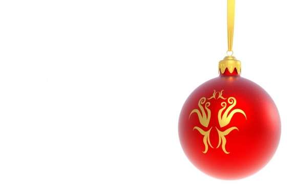 Christmas Red Ball on White Background