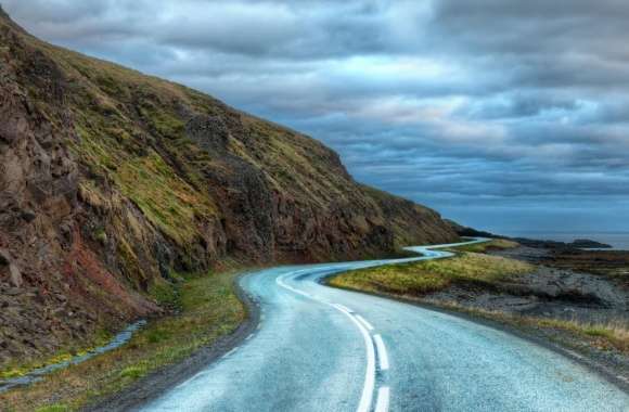 Curvy Road Around Iceland