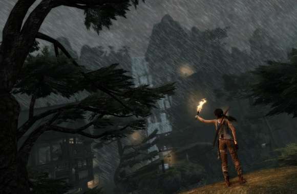 Lara Croft in the Rain (Tomb Raider 2013)