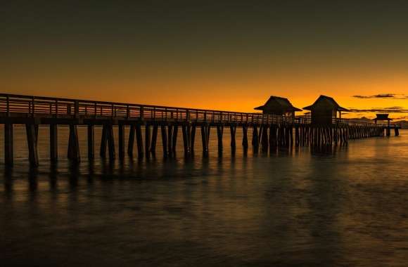 Sunset, Pier, Florida