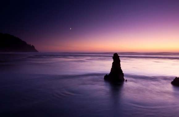 Purple Evening On The Beach