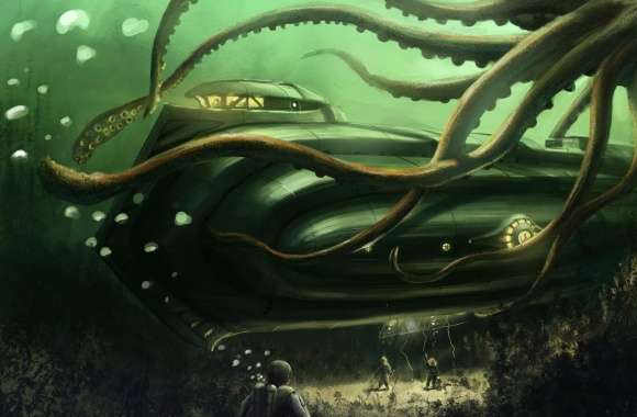 Submarine Underwater Painting
