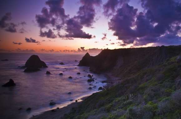 Coast Cliffs At Sunset