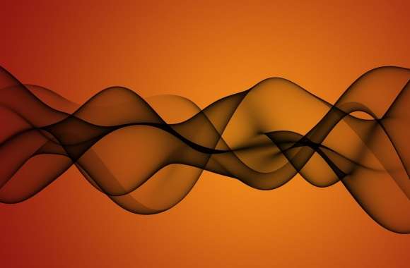 Transparent Waves On Orange Background