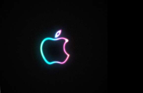 neon apple logo