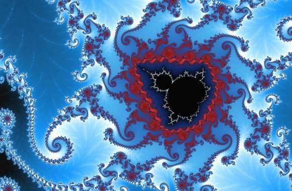 Red and blue fractal shapes