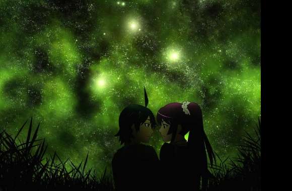 Bakemonogatari stars sky love anime