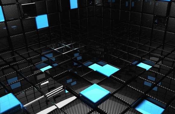 Black and blue cubes 3d digital