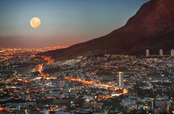 Cape town with the moon