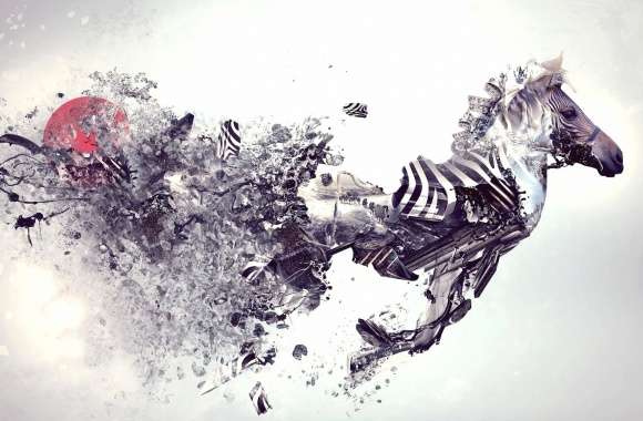 Explosion zebra abstract