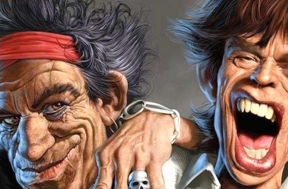 Funny rolling stones caricature mick jagger