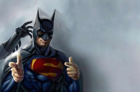 Funny superman disguised as batman