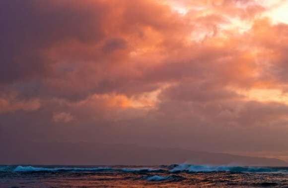 Hawaii Waves Sunset
