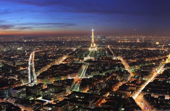 Paris from sky landscape