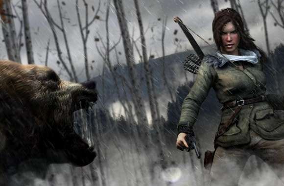 Rise of the Tomb Raider Lara Croft vs Bear