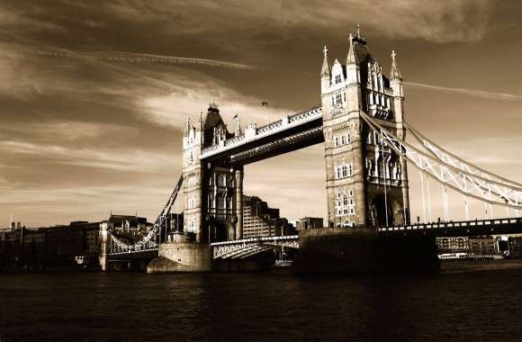 Sepia photo tower bridge london