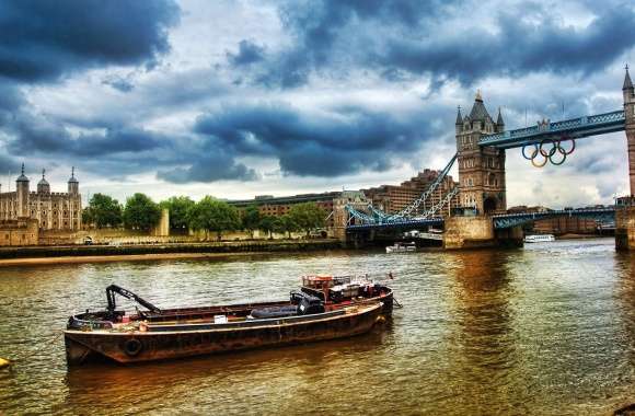 Thames river london tower bridge olimpic