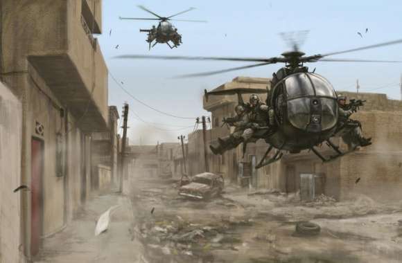 Military Helicopter Artwork