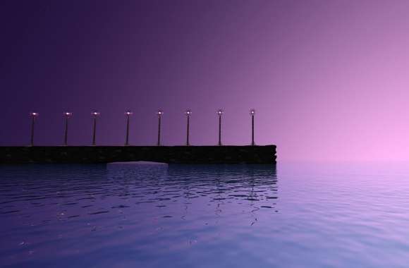 Purple Sky Pier Landscape
